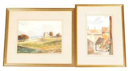 Arthur King (British late 20thC). Lyme Cage, Lyme Park, watercolour, signed, titled verso, 23cm...