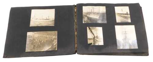An early 20thC naval photograph album for HMS Algerine, a Phoenix class sloop on the China...