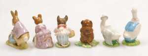 Six Beswick Beatrix Potter figures, brown back stamp, comprising Mr Benjamin Bunny & Peter... - 2