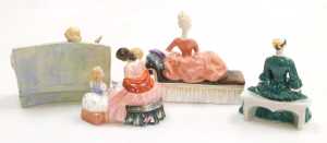 Four Royal Doulton figures, modelled as a Lady From Williamsburg HN2228, Reverie HN2306 , The... - 2