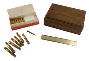 A Decatur teak cased humidor, containing a box with fourteen Henri Wintermans Half Corona cigars,...