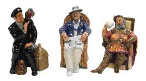 Three Royal Doulton figures, modelled as Taking Things Easy HN2677, Shore Leave HN2254, and The...