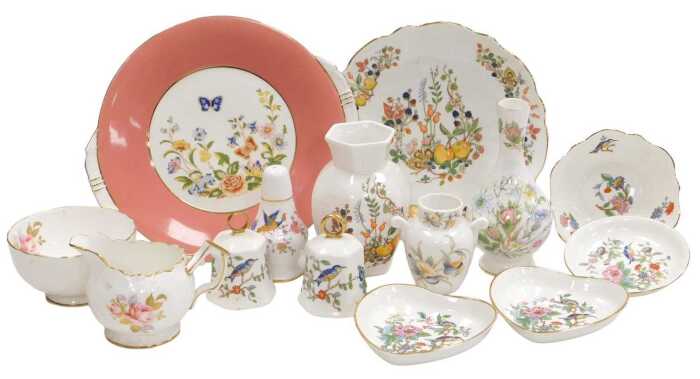 A group of Aynsley porcelain, various patterns, including Pembroke, Summerset, and Wild Tudor,...