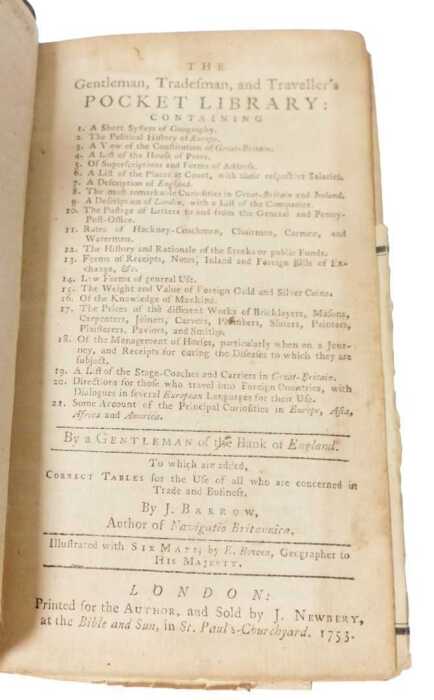 The Gentleman and Tradesman Traveller's Pocket Library, by a gentleman of the Bank of England,...
