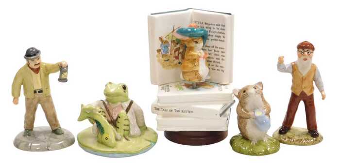 Three Beswick Beatrix Potter figures, backstamp 10a, comprising Farmer Potatoes, Timmy Willie...