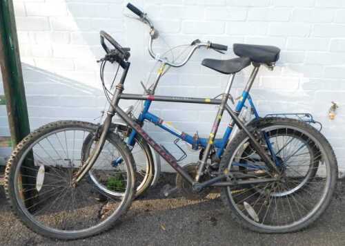 A Universal folding bicycle, together with a Raleigh bicycle. (2)