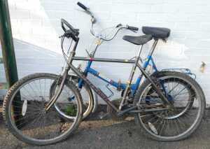 A Universal folding bicycle, together with a Raleigh bicycle. (2)