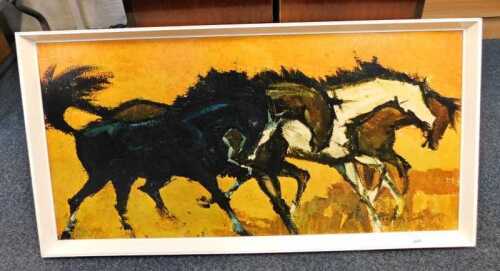 After William Rutlidge. Furioso, 1960s/70s coloured print, 43cm x 88cm.