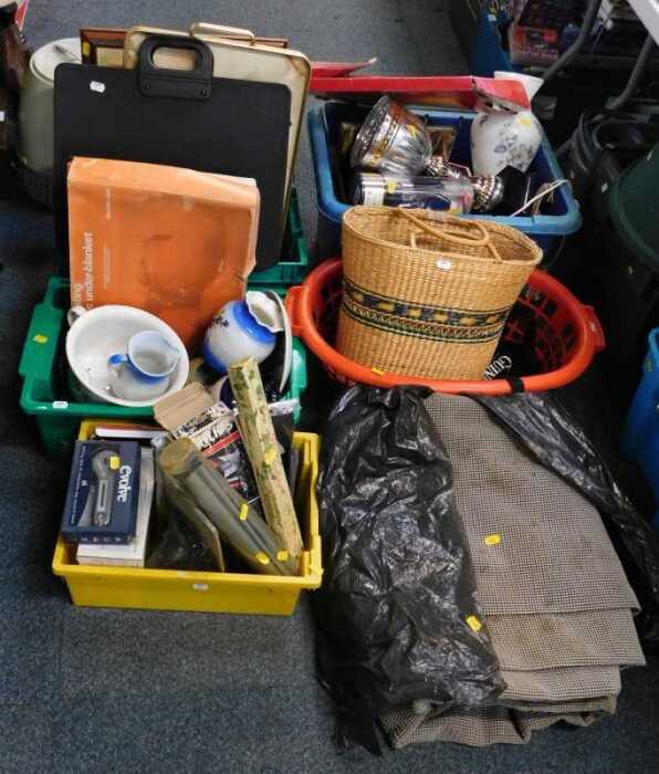 Miscellaneous items, to include cutlery, an opaque glass vase, tools, etc. (contents under 1 table)