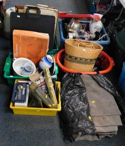 Miscellaneous items, to include cutlery, an opaque glass vase, tools, etc. (contents under 1 table)