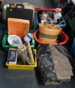 Miscellaneous items, to include cutlery, an opaque glass vase, tools, etc. (contents under 1 table)