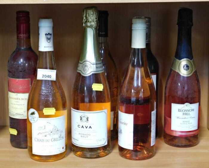 Seven bottles of Rose wine, to include Ventoux.