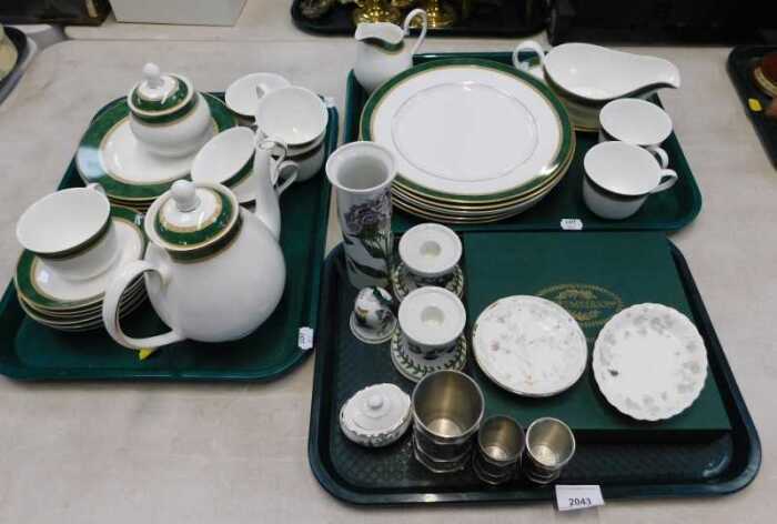 A Royal Doulton and Company design St Andrews green marble part dinner and tea service,...