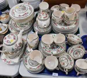 Johnson Brothers Indian Tree tea and dinnerware, etc. (2 trays plus)
