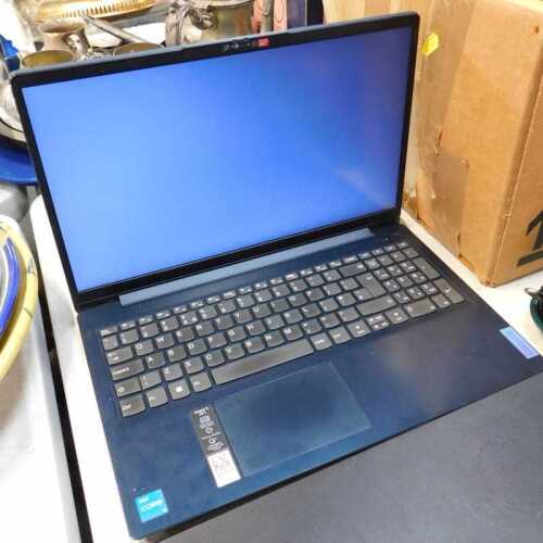 A Lenovo 15.5" laptop, model name Ideapad 3 15FTL6, with hard drive removed, with charger.