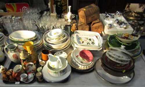 General household effects, to include studio pottery and stoneware dishes, Royal Worcester...