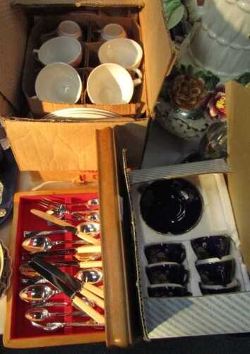 A Broadhurst ironstone Constable Series thirty piece tea set, boxed, together with a cased...