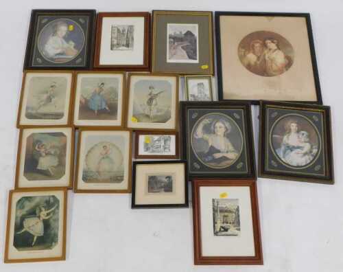 Pictures, prints, etc., to include a coloured print of Fishergate Postern, York, 19thC and later...