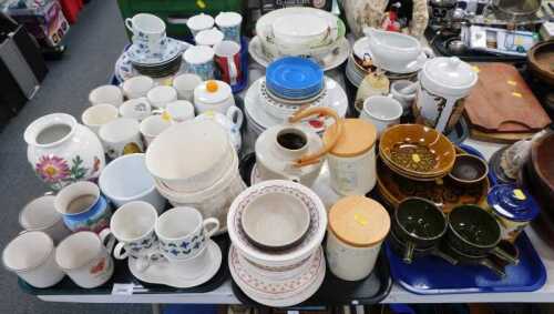 Household china and effects, to include a Portmeirion Botanic Garden baluster vase, part tea and...