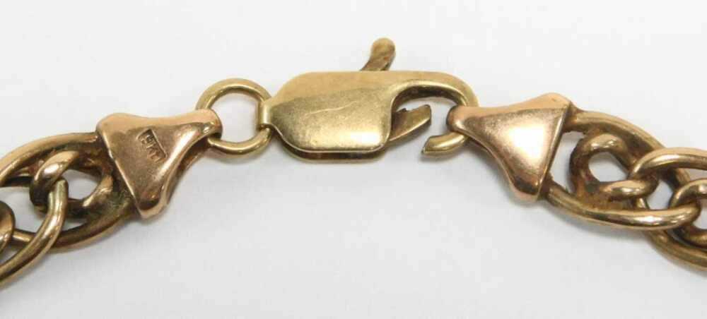 A rose gold fancy link necklace, yellow metal, stamped 9kt, 53cm long ...
