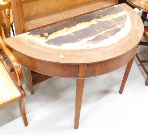 A freestanding bookcase, and an early 19thC mahogany D end table.
