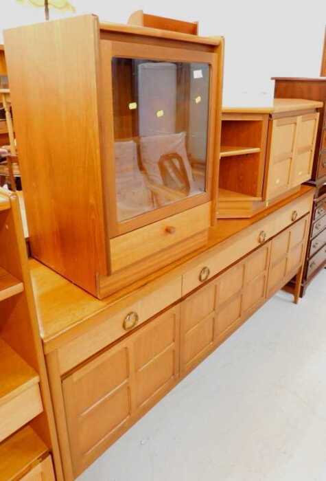 Various Nathan teak furniture, sideboard, television stand, and hi-fi unit.