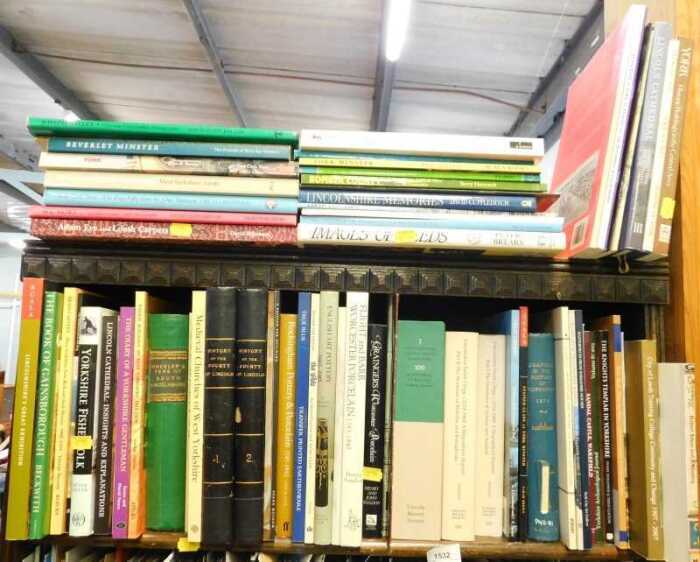 Various books, History of the County of Lincoln in 2 vols, in black boards with gilt stencilling,...
