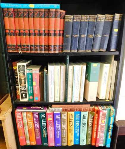 Various books, Masterpiece Library of Short Stories part set, books on antiques, Millers Guides...