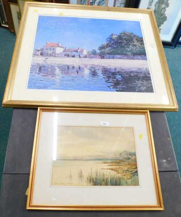 Walter Cole (b.1934). Hickling Broad, watercolour, signed and titled, 27cm x 39cm, and a further...