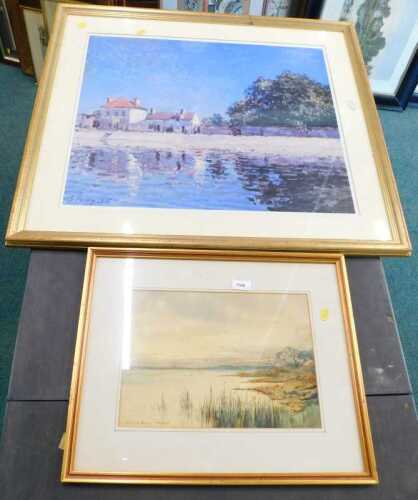 Walter Cole (b.1934). Hickling Broad, watercolour, signed and titled, 27cm x 39cm, and a further...