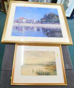 Walter Cole (b.1934). Hickling Broad, watercolour, signed and titled, 27cm x 39cm, and a further...