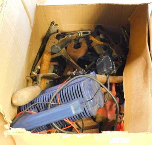 Various tools, hand tools, hand drill, etc. (1 box)