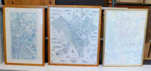 Various maps, The Inland Waterways England and Wales, after Metcalfe map, print, further map of...