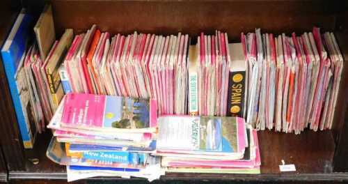 Various Ordnance survey maps, pink covers, etc., a large quantity of other travel books, maps,...