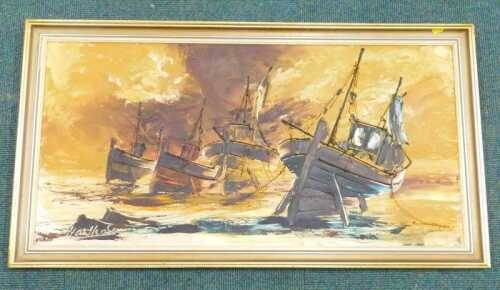 Hawkes (20thC) Sailing boats, oil on canvas, signed.
