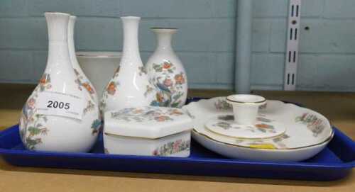 Various Wedgwood Kutani Crane china vases, squat candlestick, etc. (a quantity)