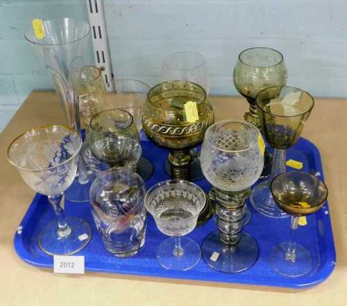 Various glassware, some German and other pieces to include Pall Mall and other glasses,...