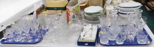 Various glassware, crystal, drinking glasses, brandy balloons, part suites of glass, pair of...