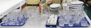 Various glassware, crystal, drinking glasses, brandy balloons, part suites of glass, pair of...