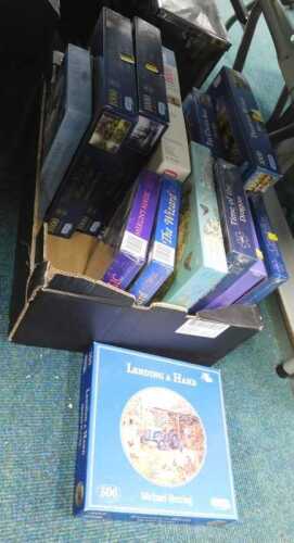 Various jigsaws. (1 box)