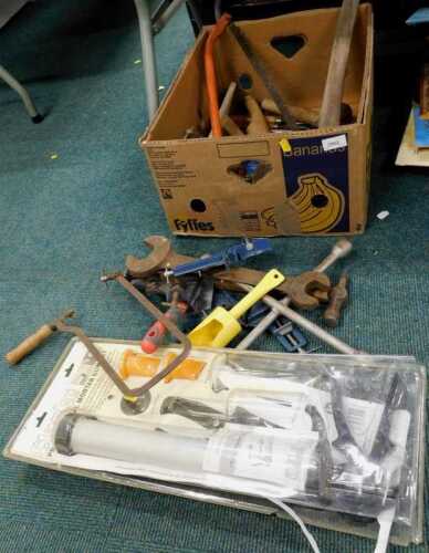 Various tools, vices, spanners, etc. (a quantity)