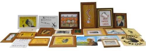 John Cromwell Panache (20thC) Political cartoons, oil, mixed media, etc. a large quantity,...
