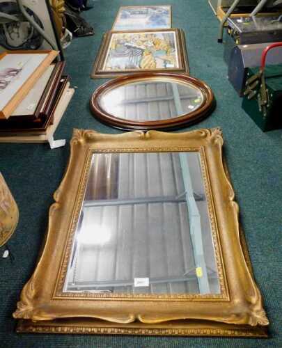 Various pictures, prints, Charles Mahoney poster, various other prints, mirrors, one with...