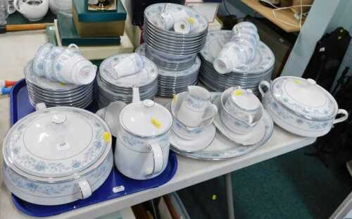 Various Prinknash pottery Royal commemorative items, a part Noritake Blue Hill dinner service,...