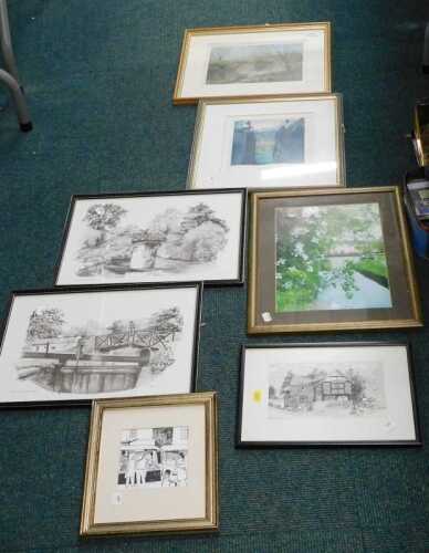 Pictures, prints, limited edition working tarns, blockprint, other prints, etc. (a quantity)