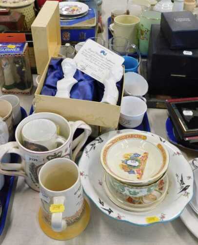 Various Royal commemorative wares, other pottery and effects, a Royal Doulton limited edition...
