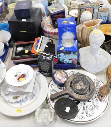 Various Royal commemorative items, printed photographs, Princess Anne, etc., an unusual King's...