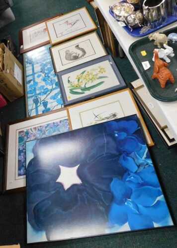 Various pictures, prints, etc., and a large quantity of other books, records, Nackt, various...