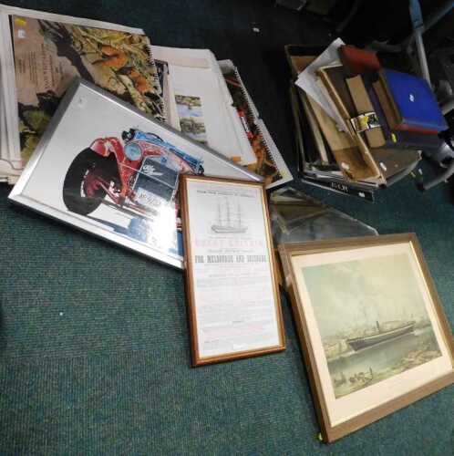 Various mirrors, books, calendars, etc. (contents under 1 table)