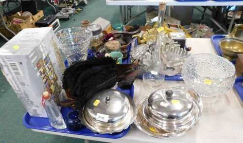 Housewares, to include glassware, vases, platedware, candles, brass teapot, various flower vases,...